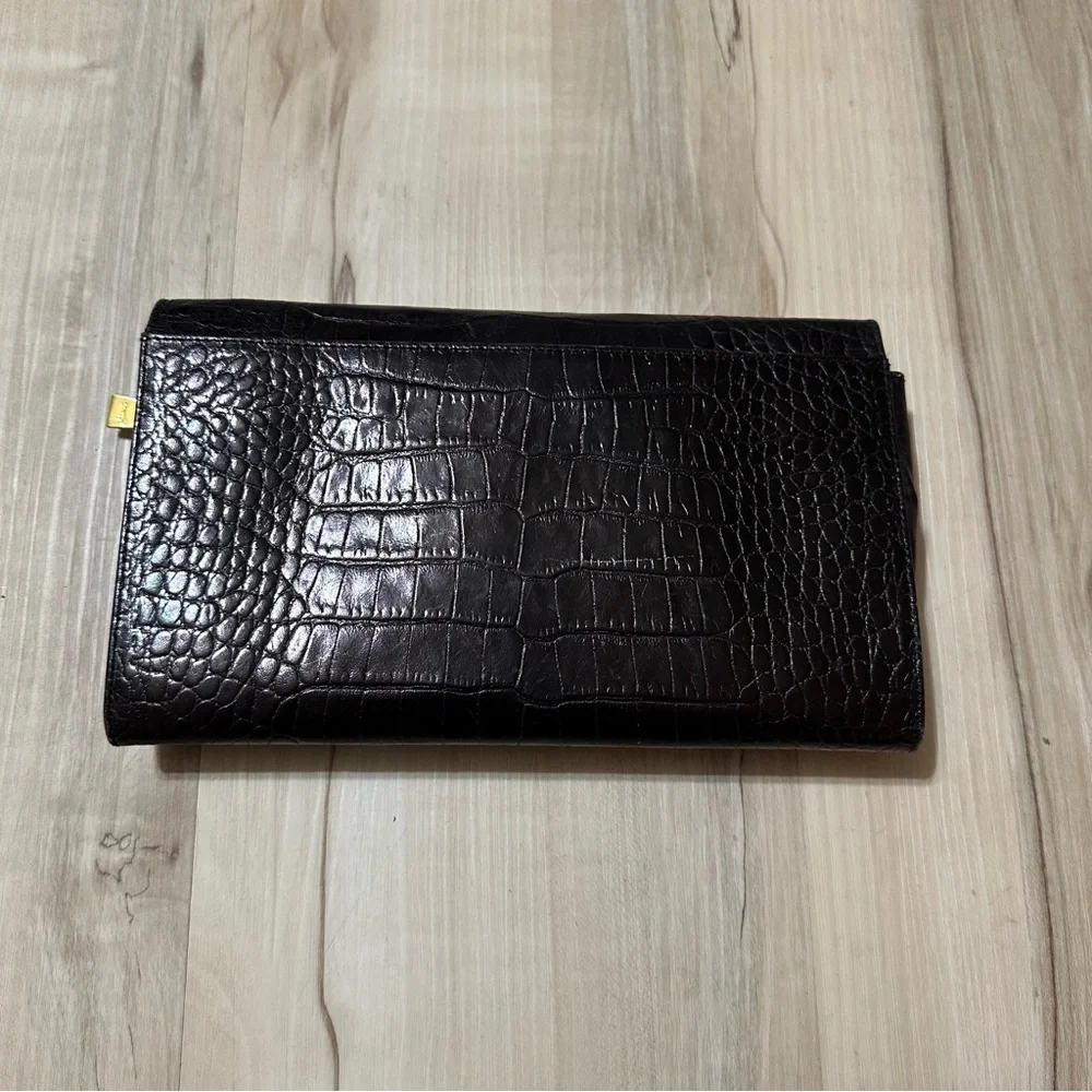 Vintage‎ 90’s Donna Karan New York Travel Organizer Wallet in Crocodile Leather
